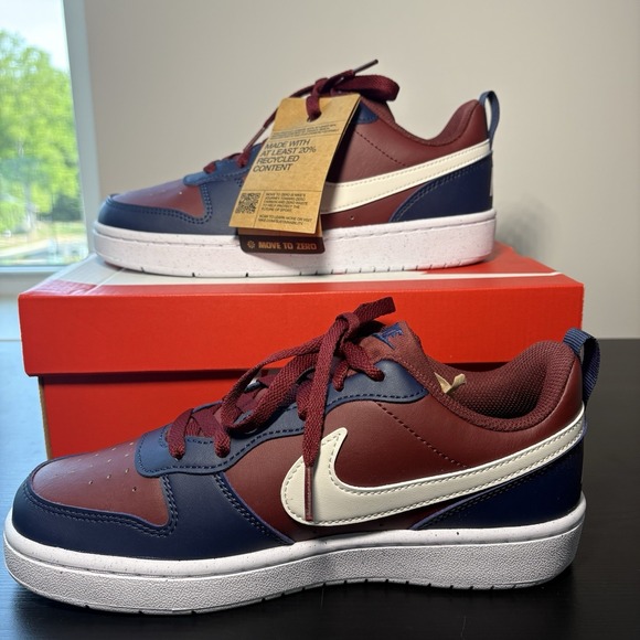 Nike Other - Nike Court Borough Low Recraft (GS) Dark Red/Wht/Navy Boy's Sneakers-Size 6Y NWB